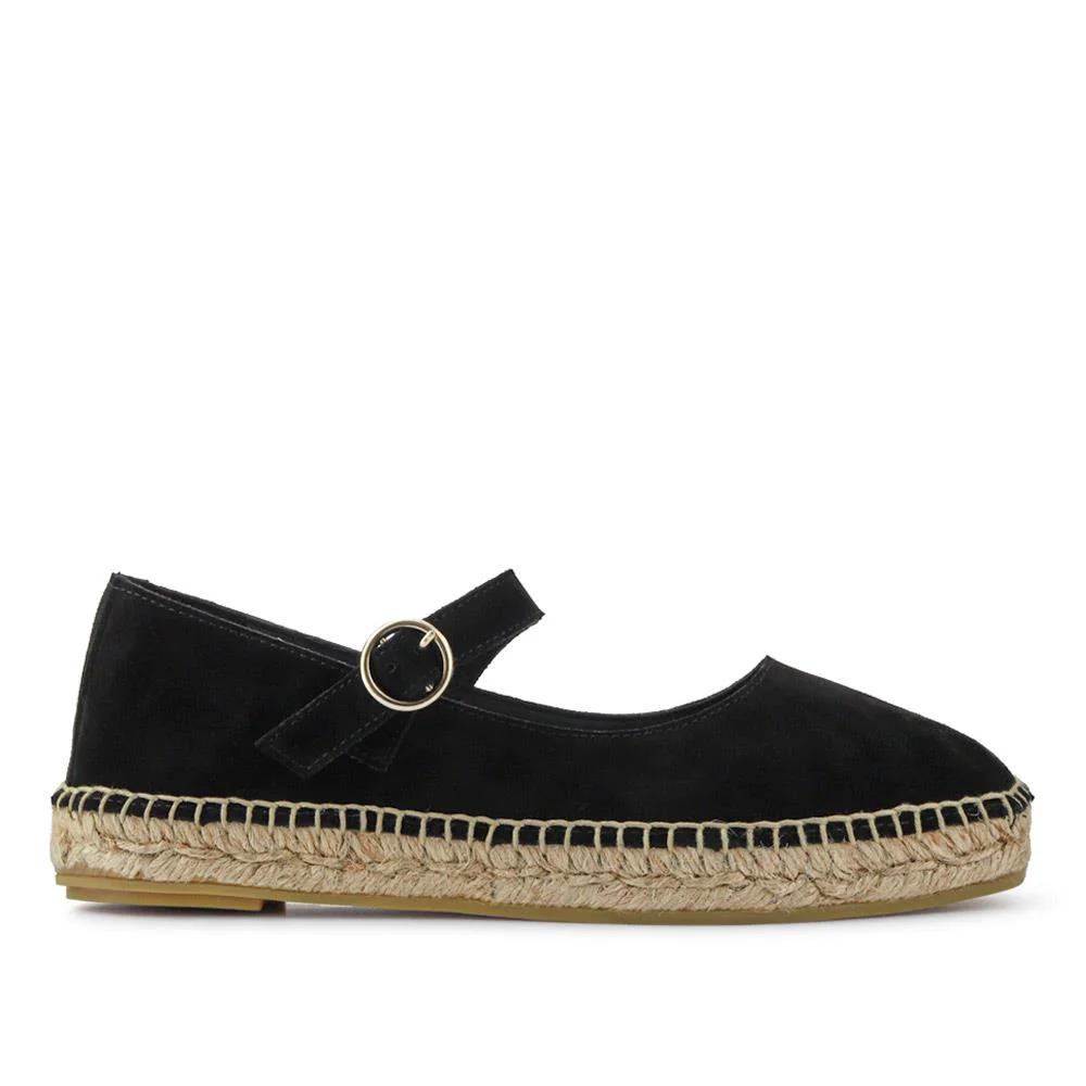 Yvonne Leather Mary Jane Espadrilles - YVONNE / 327 518 - Black - Image 2