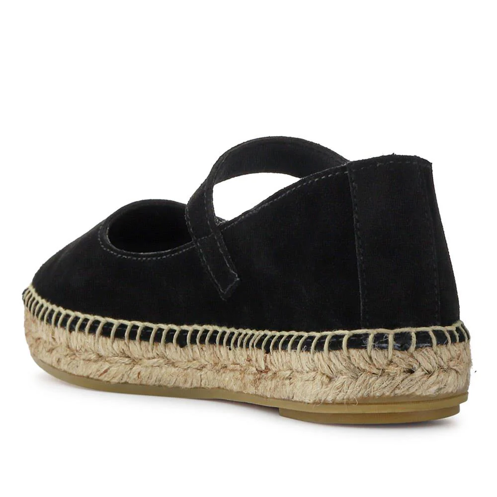 Yvonne Leather Mary Jane Espadrilles - YVONNE / 327 518 - Black - Image 3