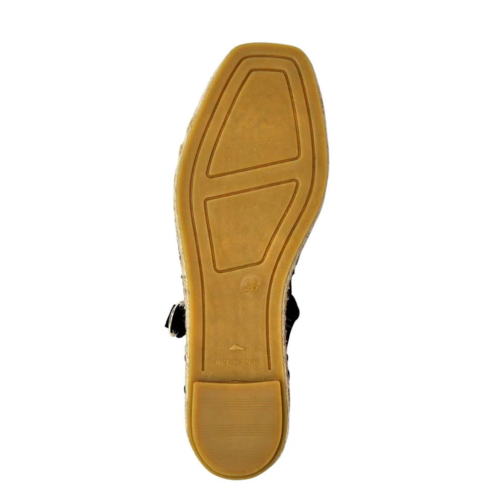 Yvonne Leather Mary Jane Espadrilles - YVONNE / 327 518 - Black - Image 5