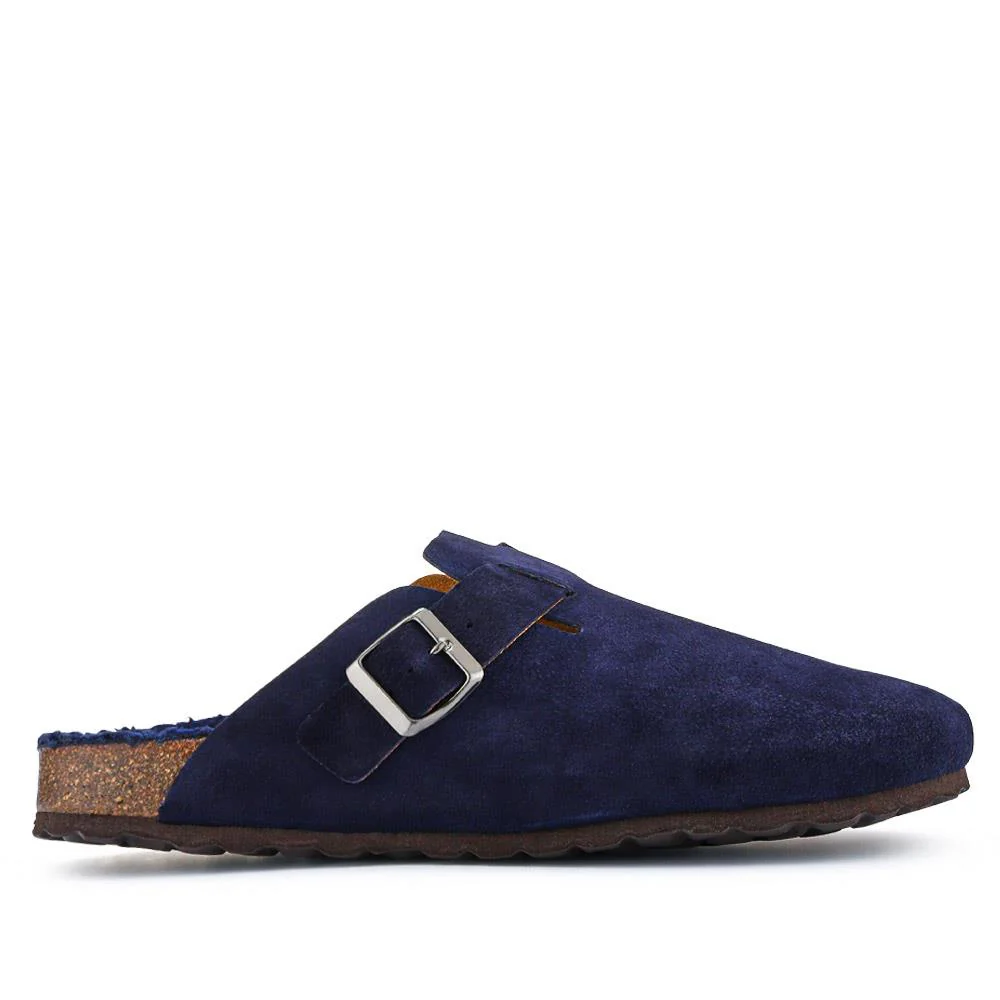 Zaid Suede Slippers - ZAID / 326 027 - Navy Suede - Image 2