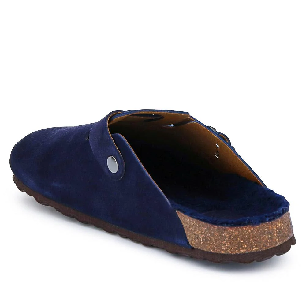 Zaid Suede Slippers - ZAID / 326 027 - Navy Suede - Image 3