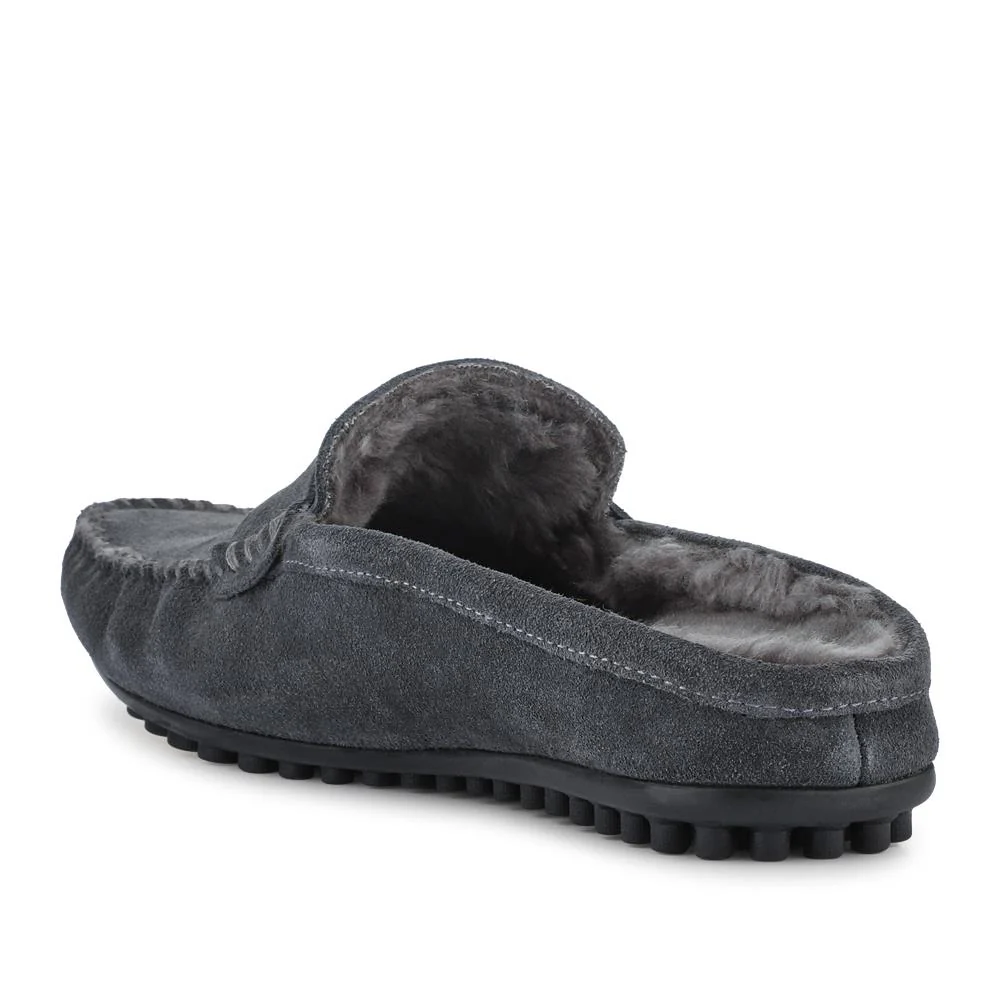 Zap Leather Mule Slippers - ZAP / 328 013 - Charcoal - Image 3