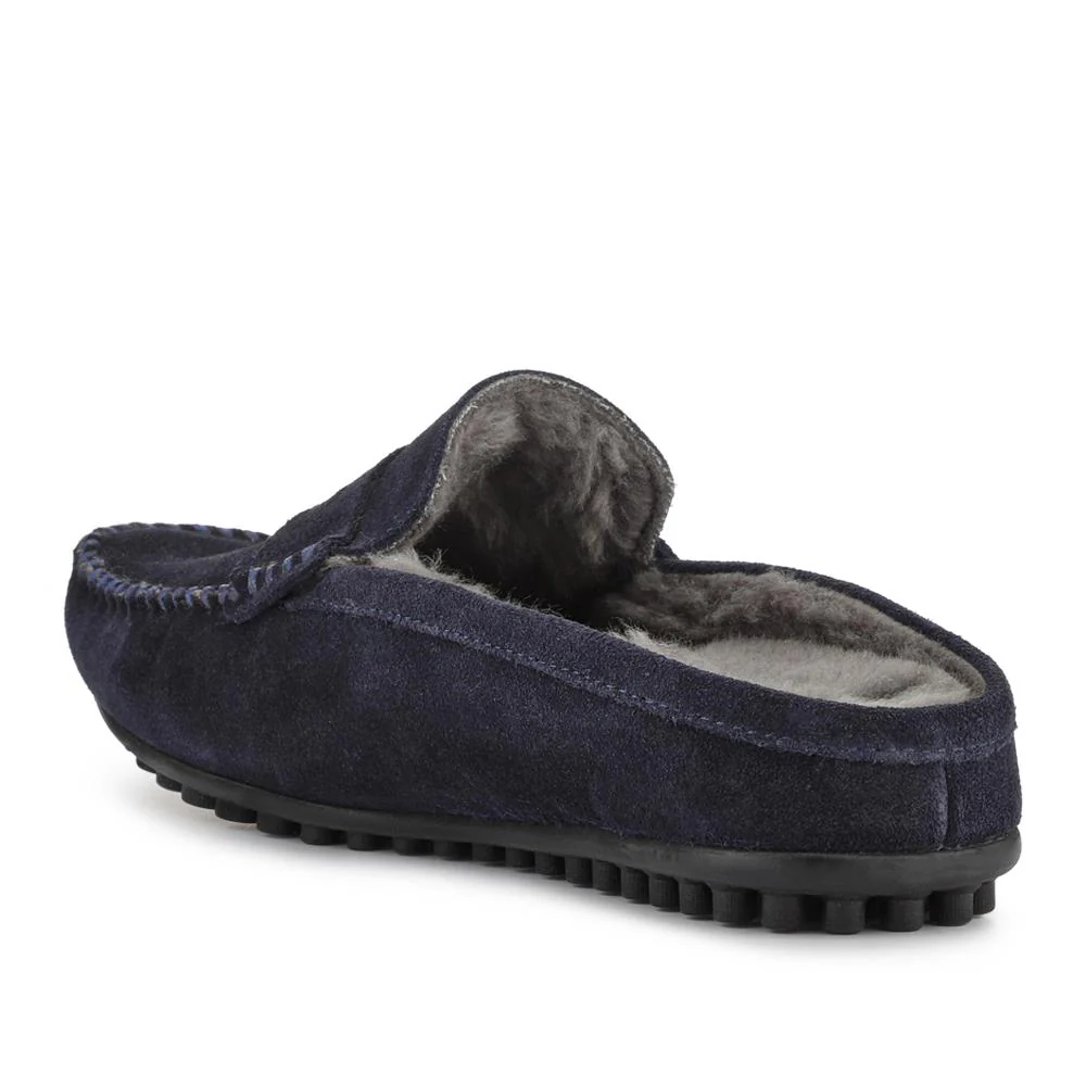 Zap Leather Mule Slippers - ZAP / 328 013 - Navy Suede - Image 3