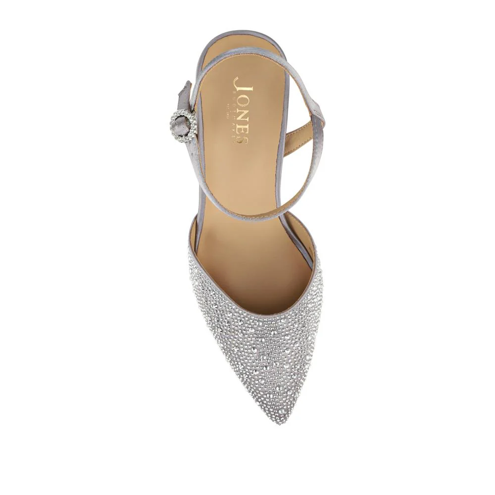 Zena Leather Heeled Court Shoes - ZENA / 327 780 - Silver Glitter - Image 4