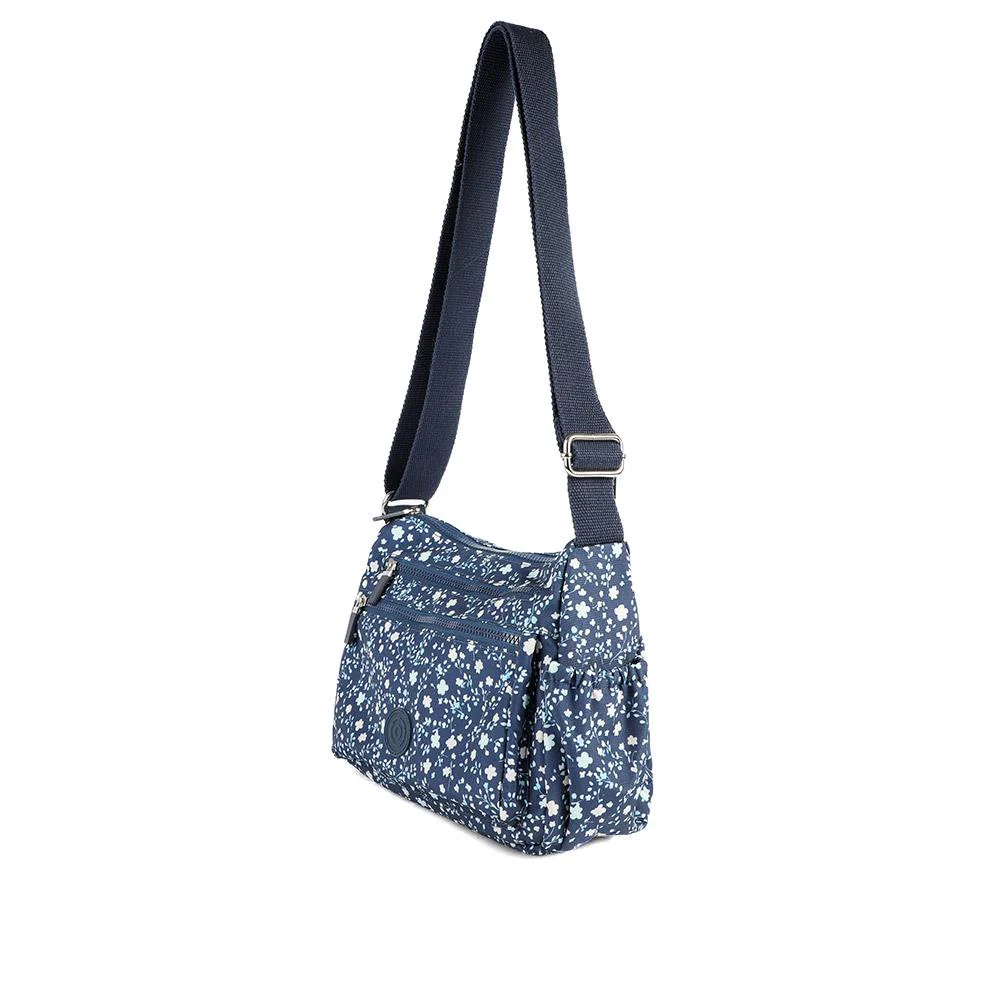 Zip Close Messenger Bag - SMIT43001 / 329 231 - Navy Floral - Image 4