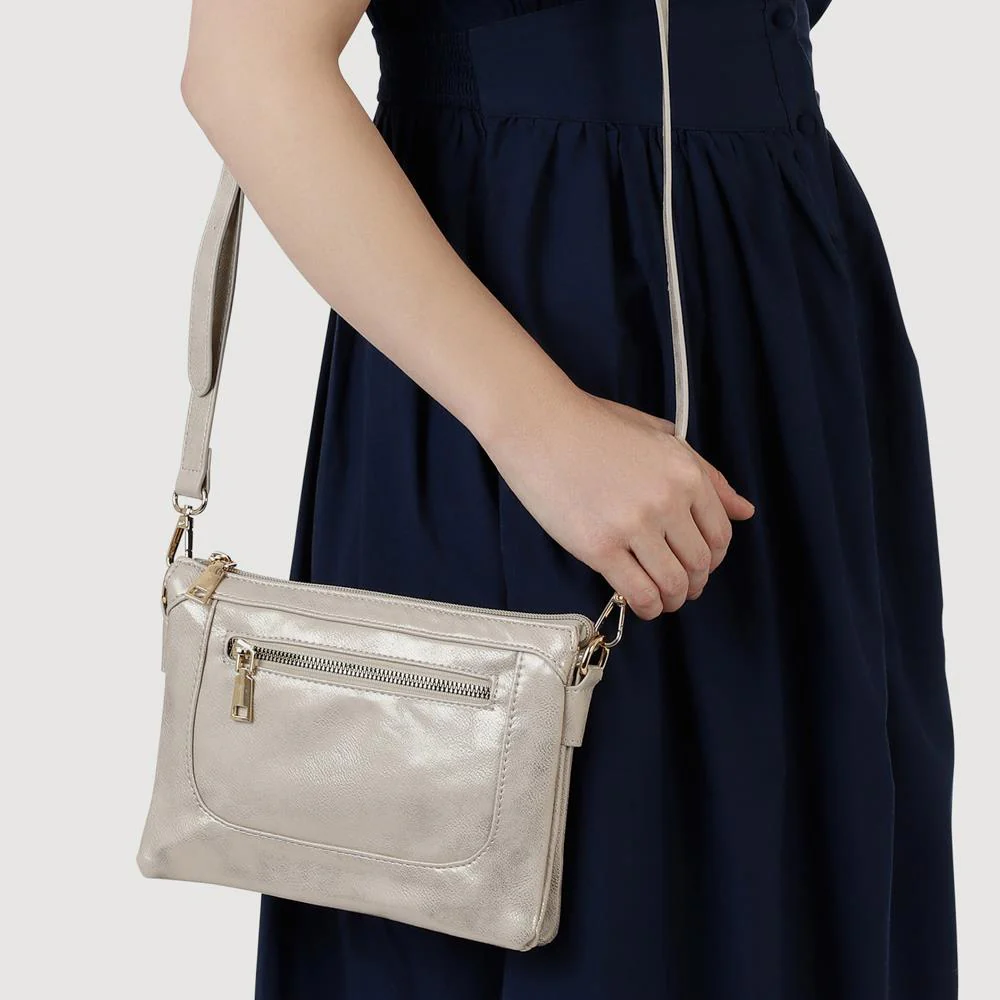 Zip-Close Shoulder Bag - RIM41007 / 327 380 - Soft Gold - Image 4