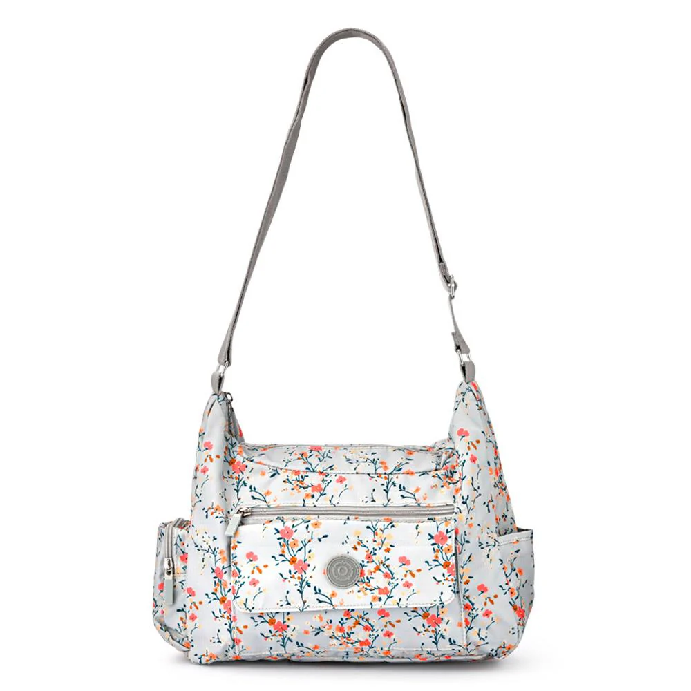 Zip-Close Shoulder Bag - SMIT39003 / 325 295 - Grey Floral