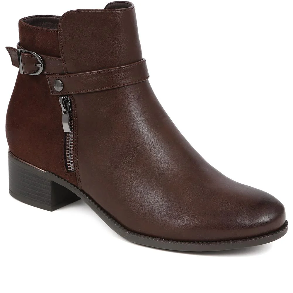 Zip-Detail Heeled Ankle Boots  - WOIL40041 / 326 047 - Image 2