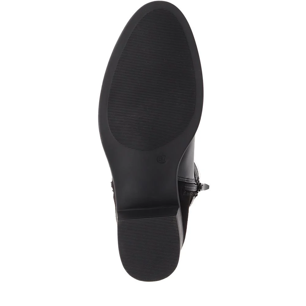 Zip-Detail Heeled Ankle Boots - WOIL40041 / 326 047 - Black - Image 4