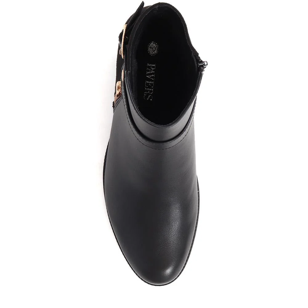 Zip-Detail Heeled Ankle Boots - WOIL40041 / 326 047 - Black - Image 5