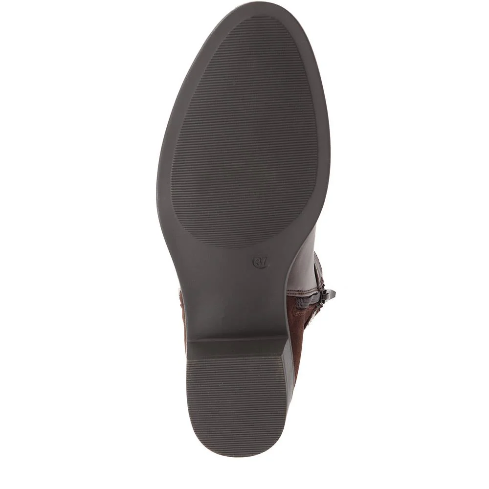 Zip-Detail Heeled Ankle Boots - WOIL40041 / 326 047 - Brown - Image 4