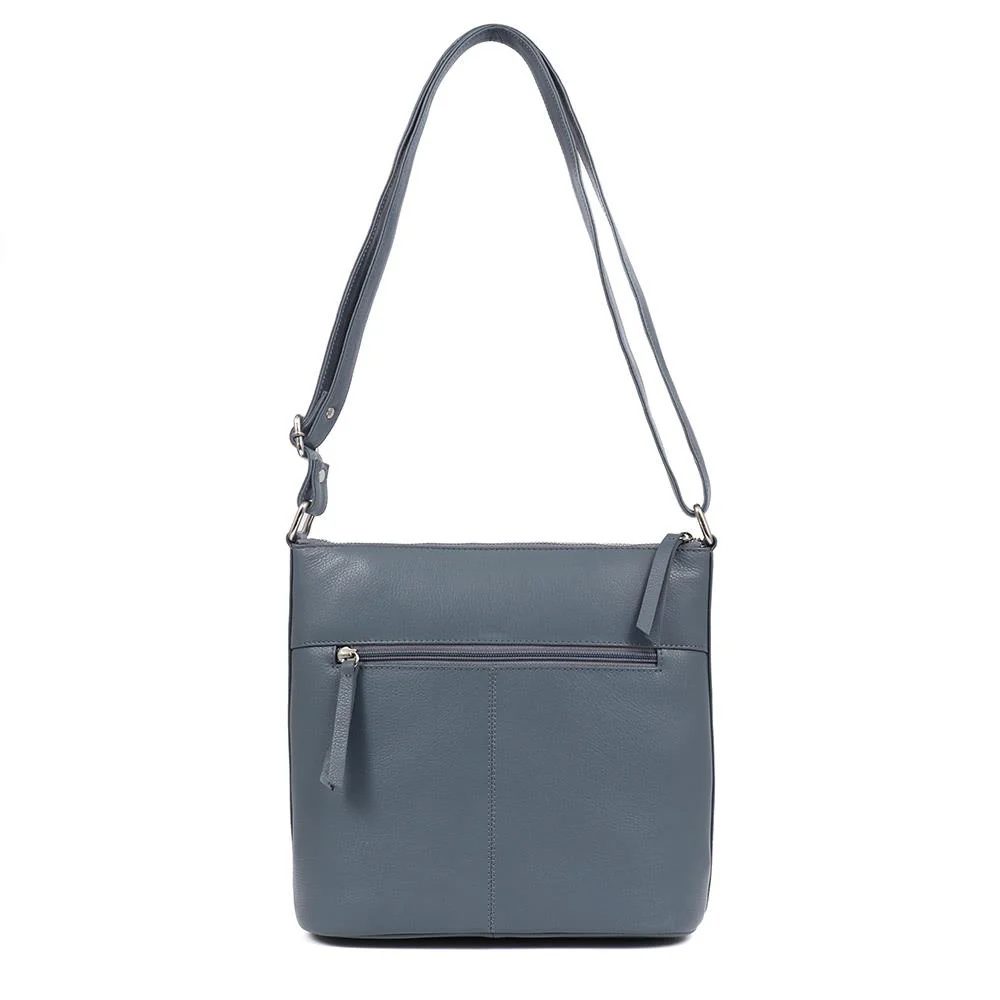Zip-Fasten Leather Shoulder-Bag - JEWN39001 / 325 228 - Chambray - Image 2