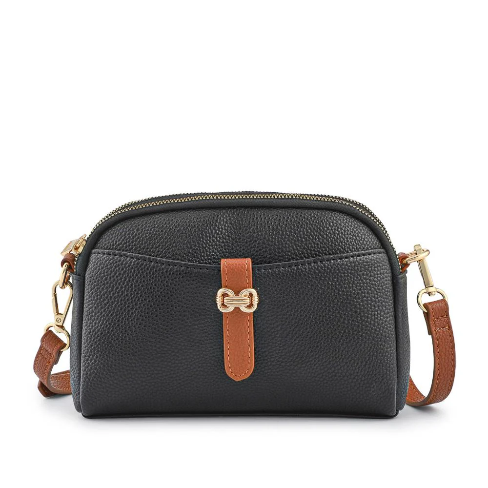 Zip-Fastening Crossbody Bag - RIM42002 / 328 371 - Black-Tan