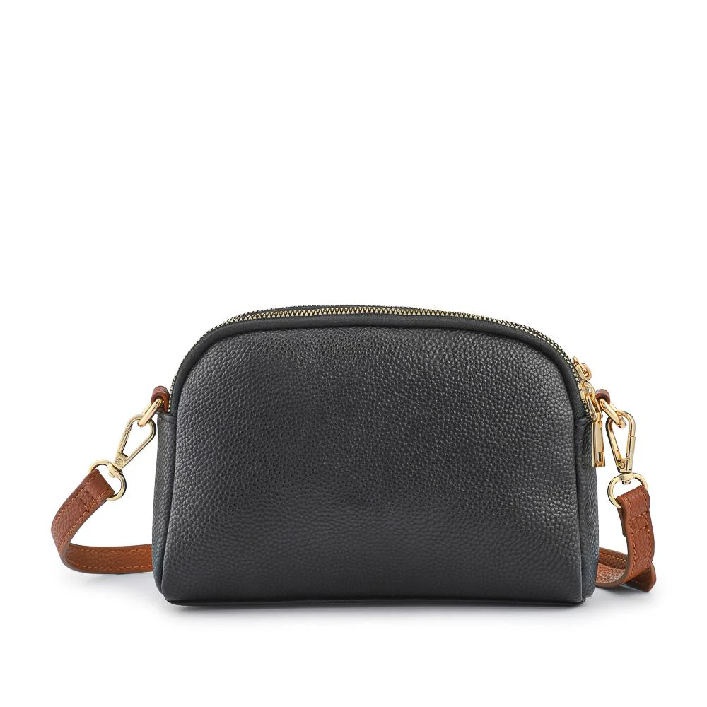 Zip-Fastening Crossbody Bag - RIM42002 / 328 371 - Black-Tan - Image 2