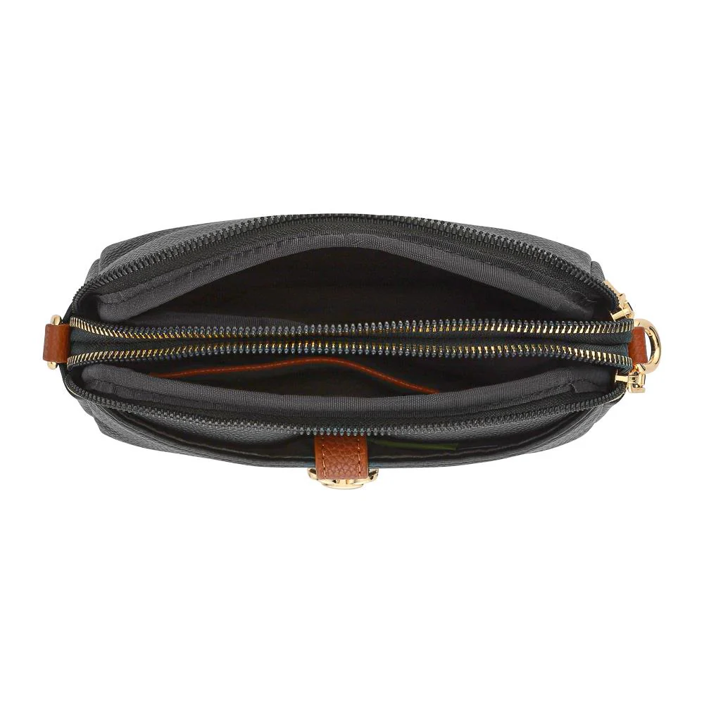 Zip-Fastening Crossbody Bag - RIM42002 / 328 371 - Black-Tan - Image 3