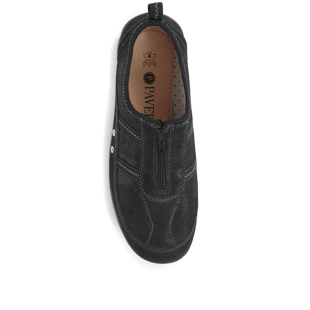 Zip Fastening Trainers - BRK30008 / 316 942 - Black - Image 4