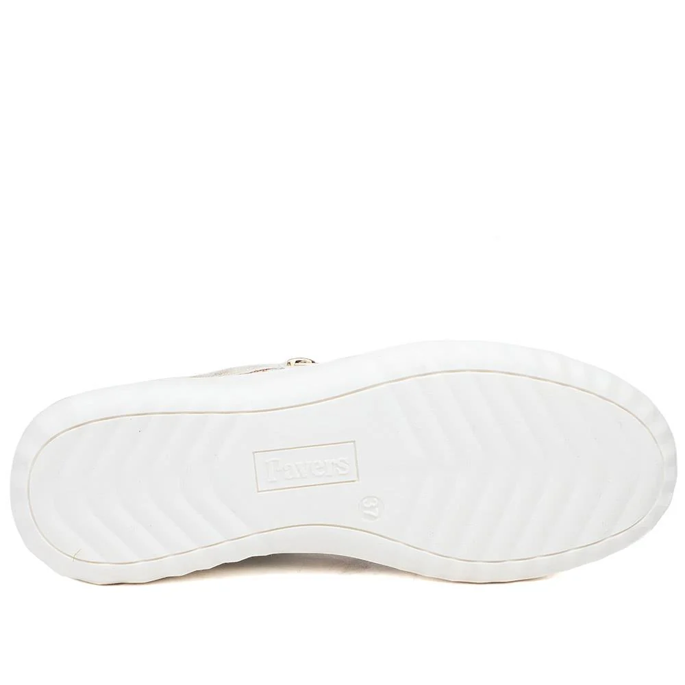 Zip & Lace Trainers With Metallic Accent - WOIL42013 / 327 897 - Gold Multi - Image 6