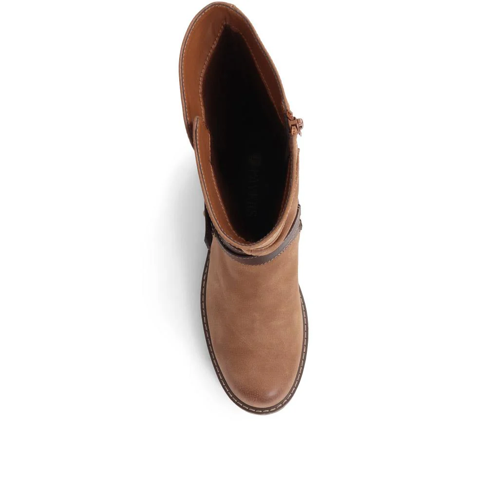 Zip-Up Calf Boots - TELOO38011 / 324 162 - Tan - Image 5