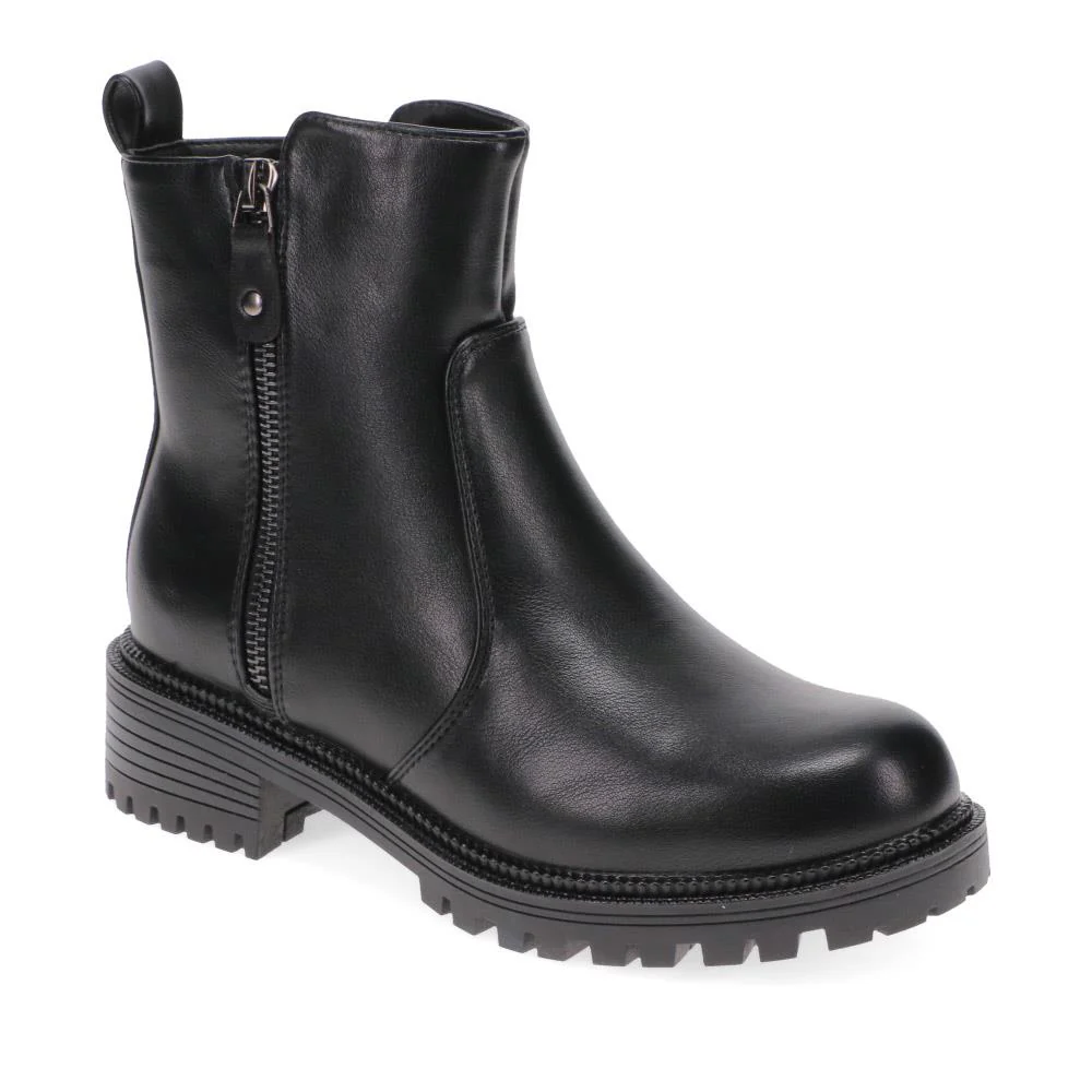 Zip-Up Chunky Ankle Boots - SANYI40047 / 326 371 - Black