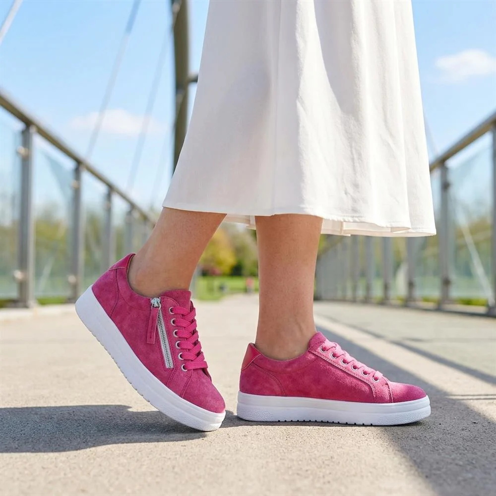 Zip Up Chunky Platform Trainers - WBINS35156 / 321 796 - Hot Pink - Image 2