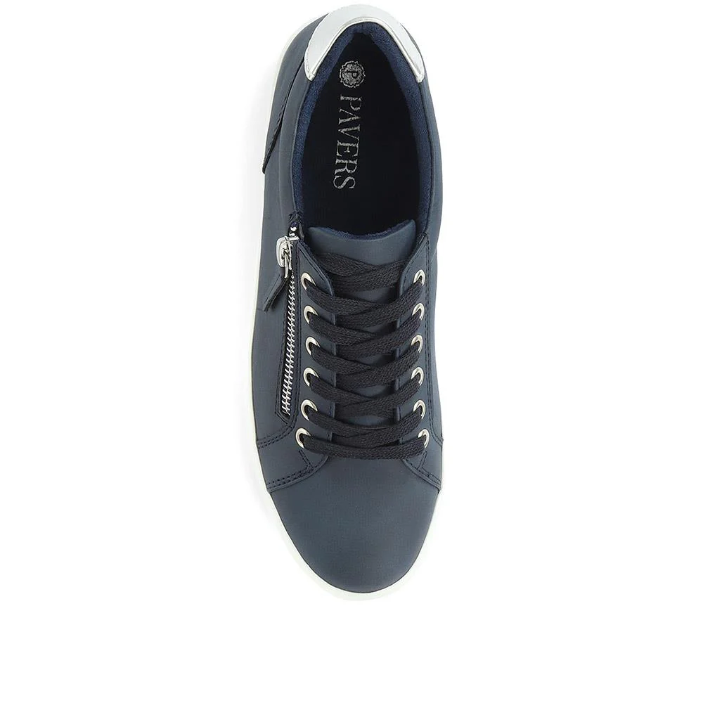 Zip Up Chunky Platform Trainers - WBINS35156 / 321 796 - Navy - Image 5