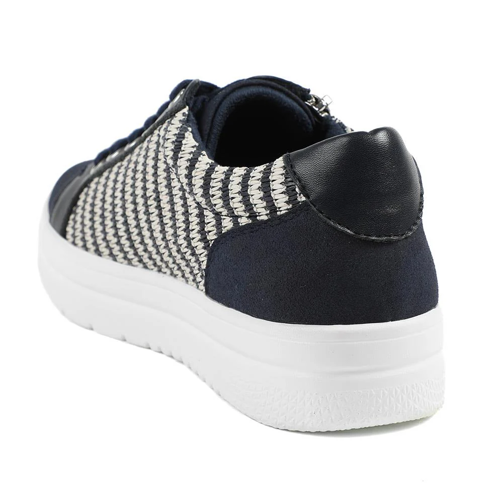 Zip Up Chunky Platform Trainers - WBINS35156 / 321 796 - Navy-White - Image 3