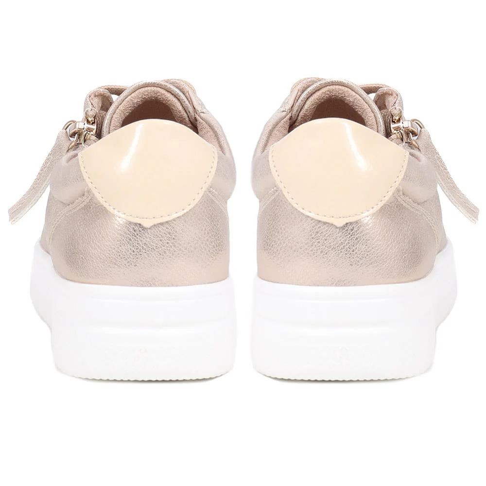 Zip Up Chunky Platform Trainers - WBINS35156 / 321 796 - Soft Gold - Image 5
