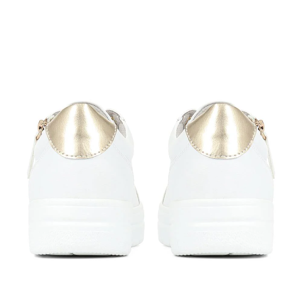 Zip Up Chunky Platform Trainers - WBINS35156 / 321 796 - White - Image 3