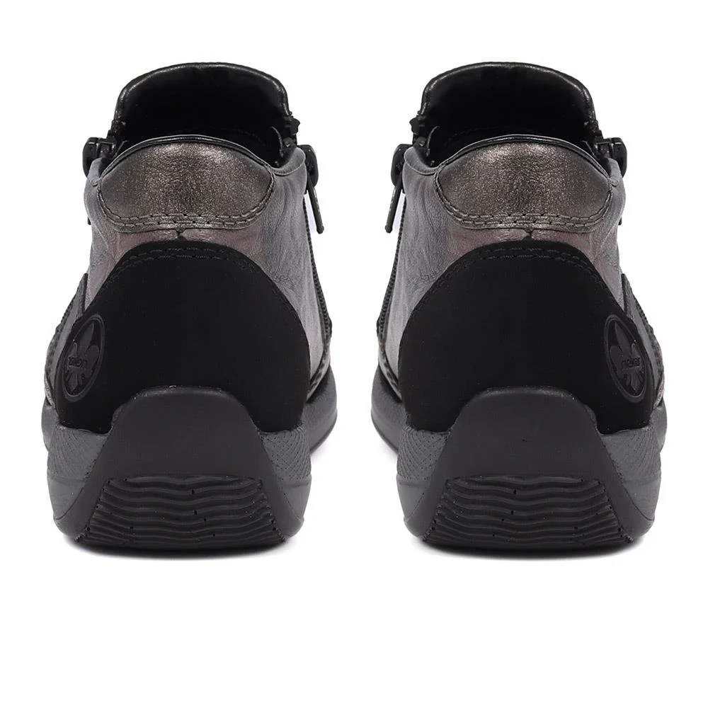 Zip Up Detail Ankle Boots - RKR38528 / 324 351 - Grey - Image 3