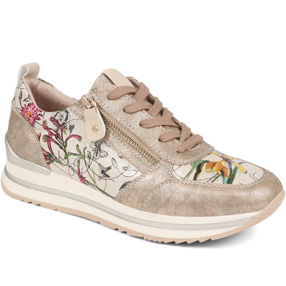 Zip-Up Laced Floral Trainers - WBINS39070 / 325 159 - Image 3