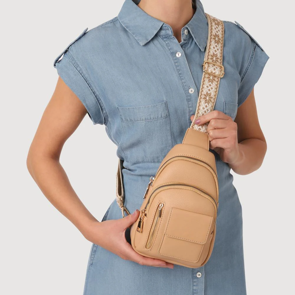 Zip-Up Mini Sling Bag - PRETT41013 / 326 884 - Beige - Image 4