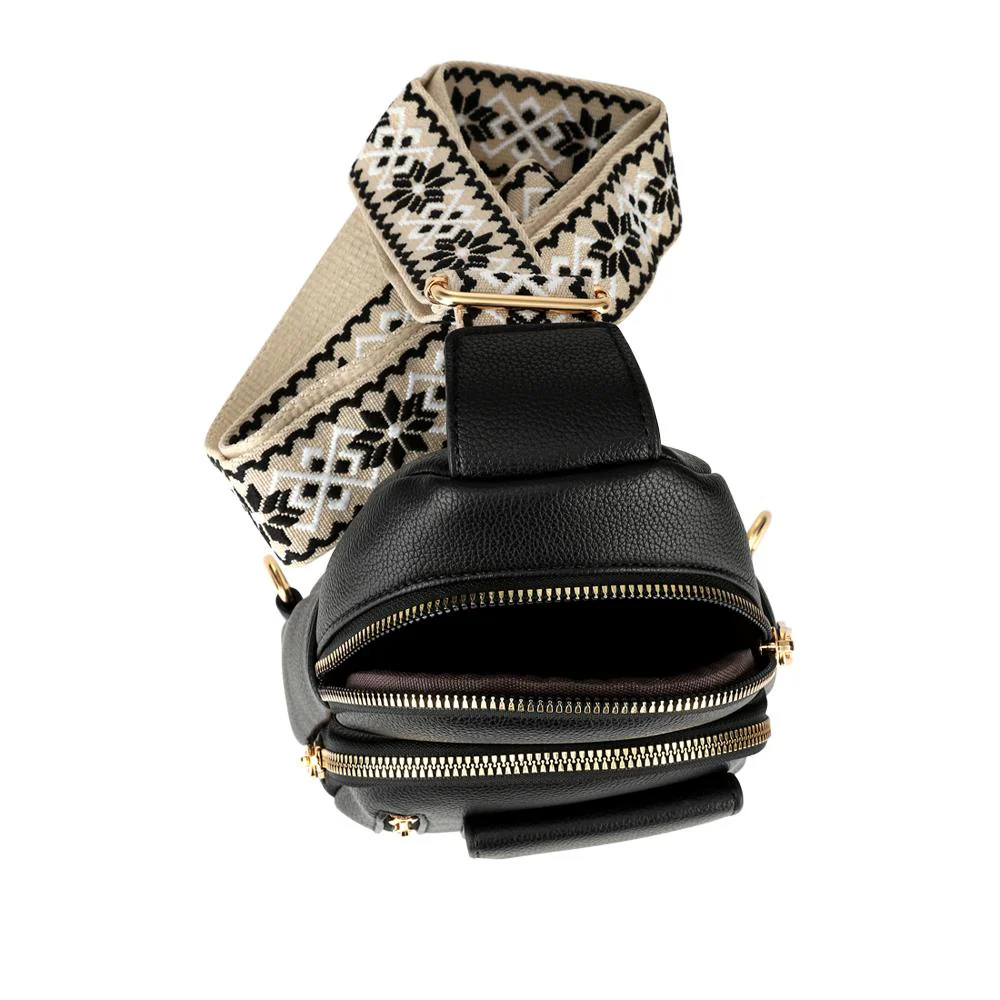 Zip-Up Mini Sling Bag - PRETT41013 / 326 884 - Black - Image 3