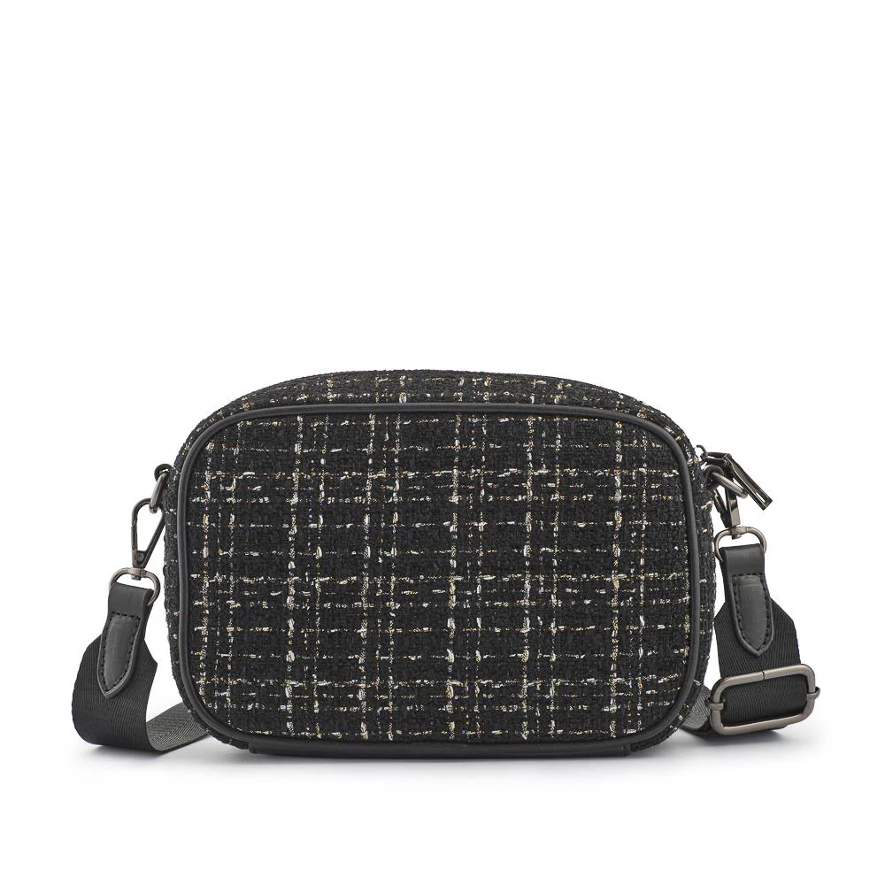 Zip Up Shoulder Bag - RIM38003 / 324 471 - Black Tweed - Image 2