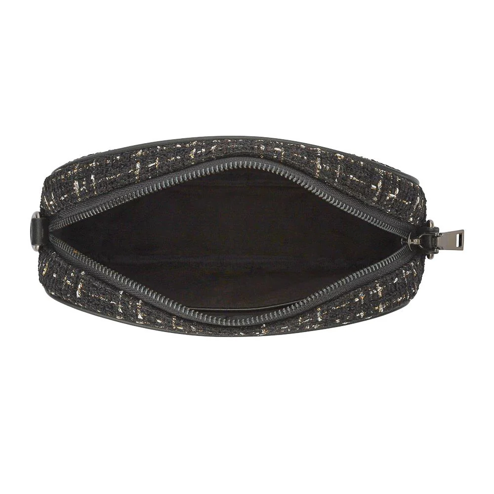 Zip Up Shoulder Bag - RIM38003 / 324 471 - Black Tweed - Image 3