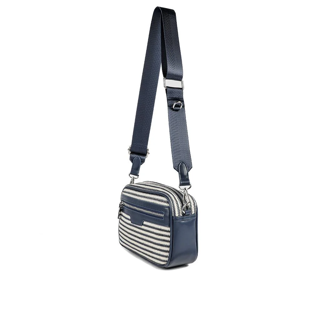 Zip Up Shoulder Bag - RIM38003 / 324 471 - Navy - White - Image 3