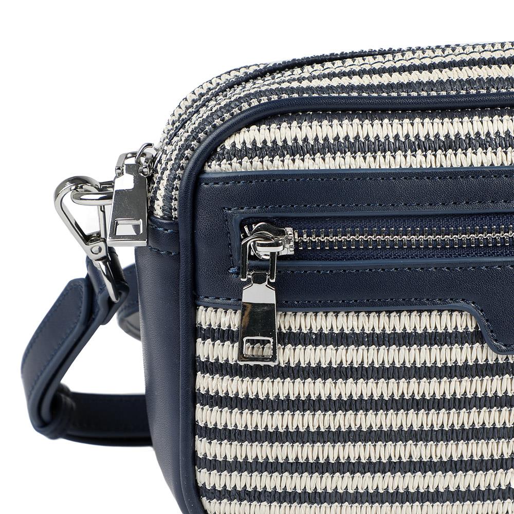 Zip Up Shoulder Bag - RIM38003 / 324 471 - Navy - White - Image 4