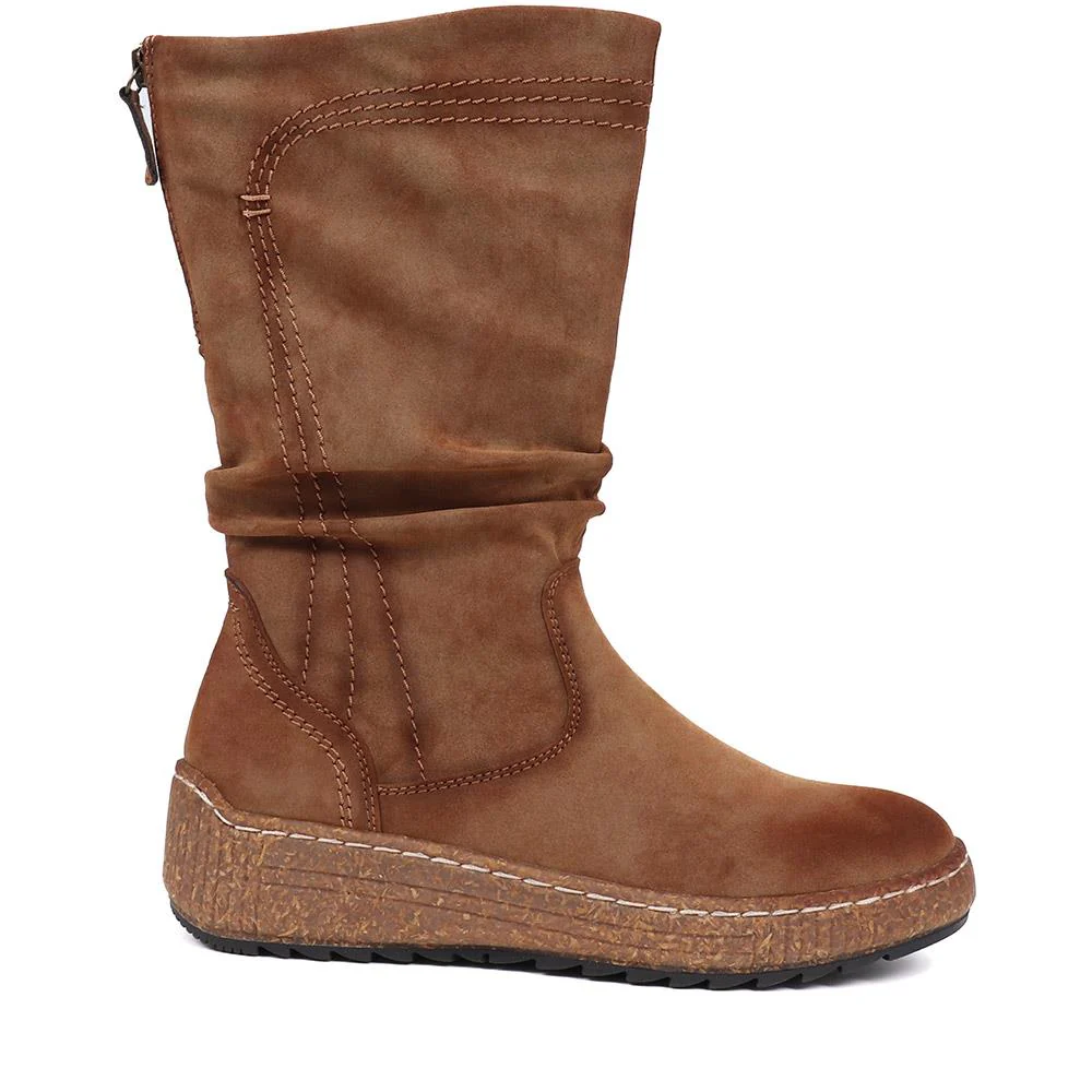 Zipped Long Boots - WOIL40007 / 326 037 - Tan - Image 2