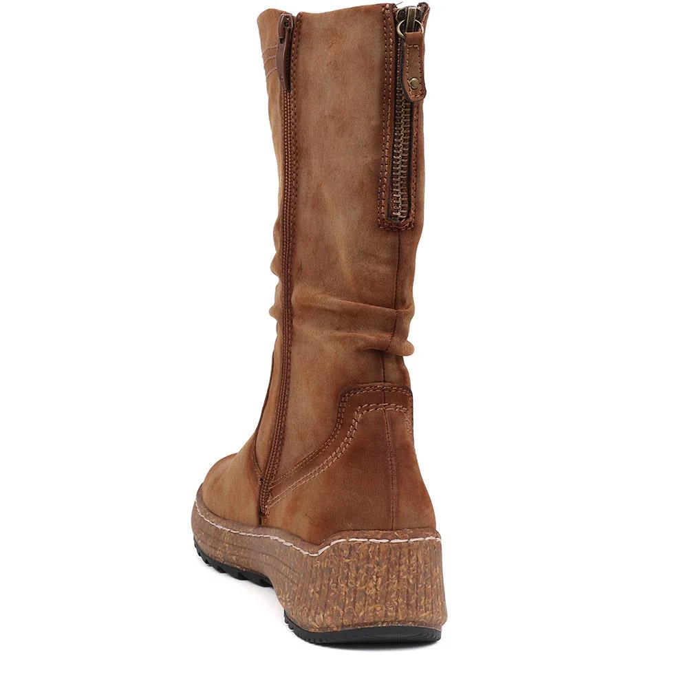 Zipped Long Boots - WOIL40007 / 326 037 - Tan - Image 3