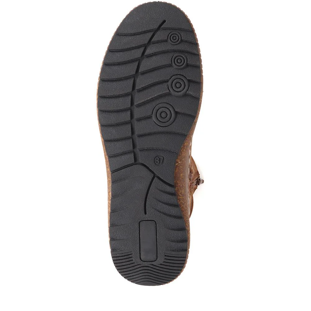 Zipped Long Boots - WOIL40007 / 326 037 - Tan - Image 4